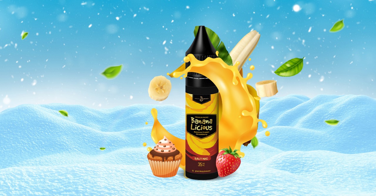 Rekomendasi liquid Salt Nic fruity dingin - Bananalicious